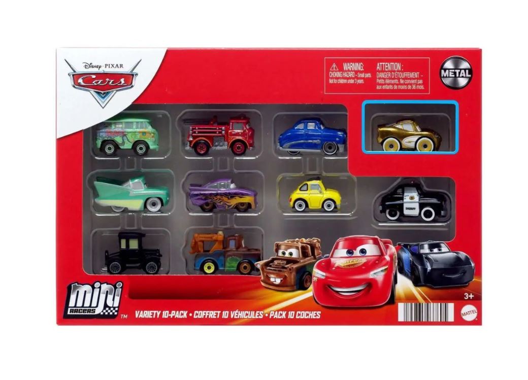 Disney Pixar Cars Mini Racers 10 Pack Gold Toyworld Australia 5662