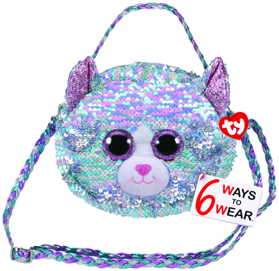 Ty Beanie Boos - Sequins Purse Blue Iridescent Cat