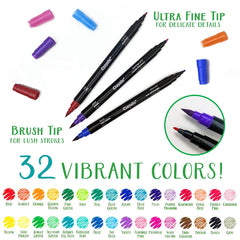 Crayola Signature Brush & Detail Dual-Tip Markers 16 Markers