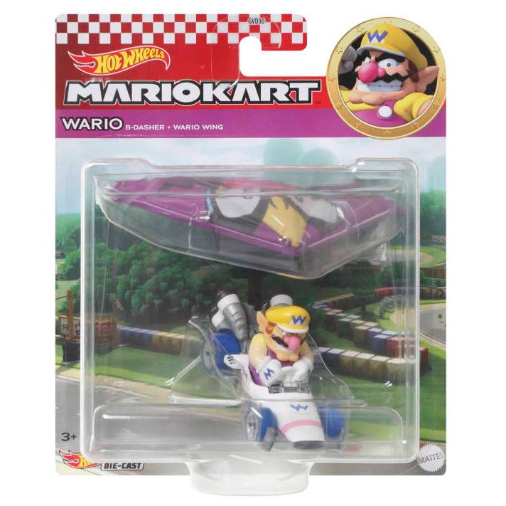 Hot Wheels Mario Kart Wario B-Dasher And Wario Wing