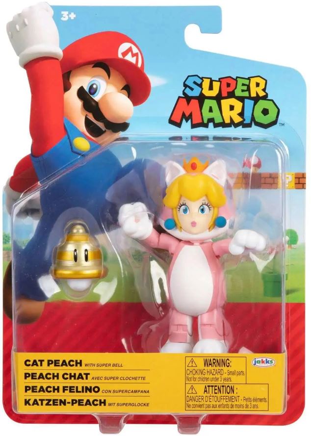 Nintendo Super Mario 4 Inch Figures W28 Cat Peach With Super Bell