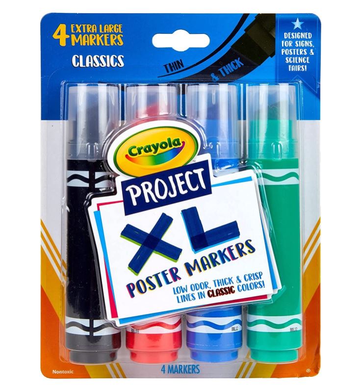 Crayola Project XL Markers Classic 4 Pack