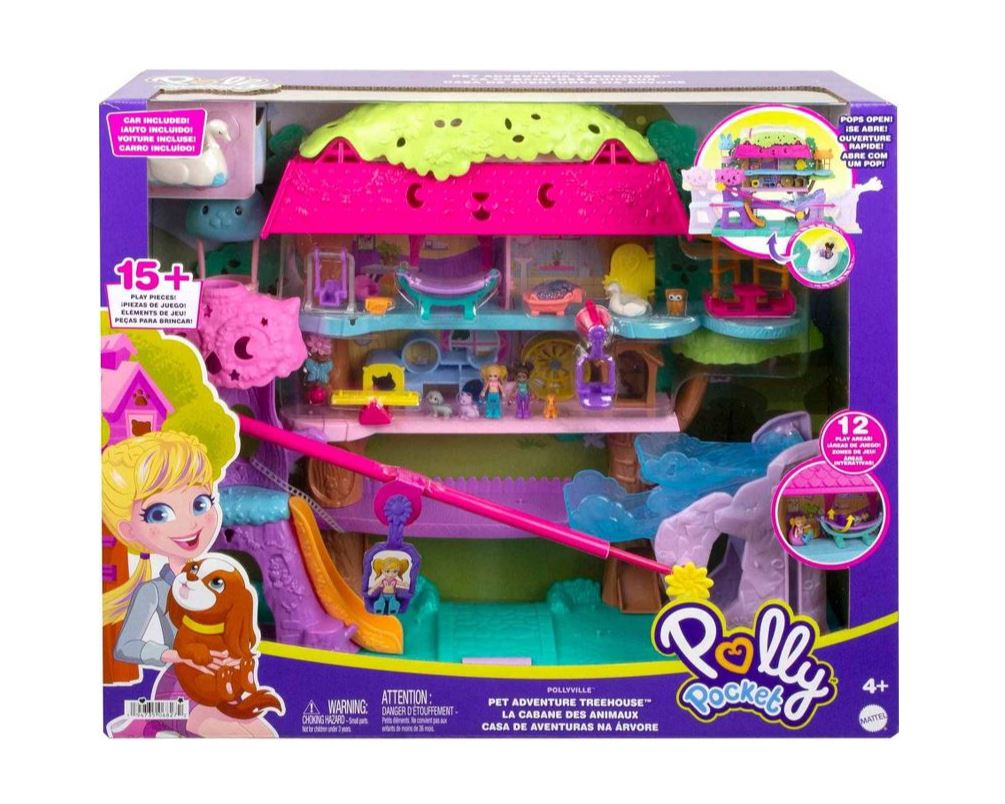 Polly Pocket Pollyville Pet Adventure Treehouse Playset