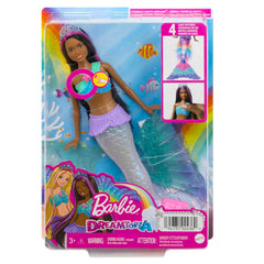 Barbie Dreamtopia Twinkle Lights Mermaid Doll Purple & Brown Hair