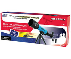 Tele-Science 90 Power 50mm Astronomical Telescope With Aluminium Tripod