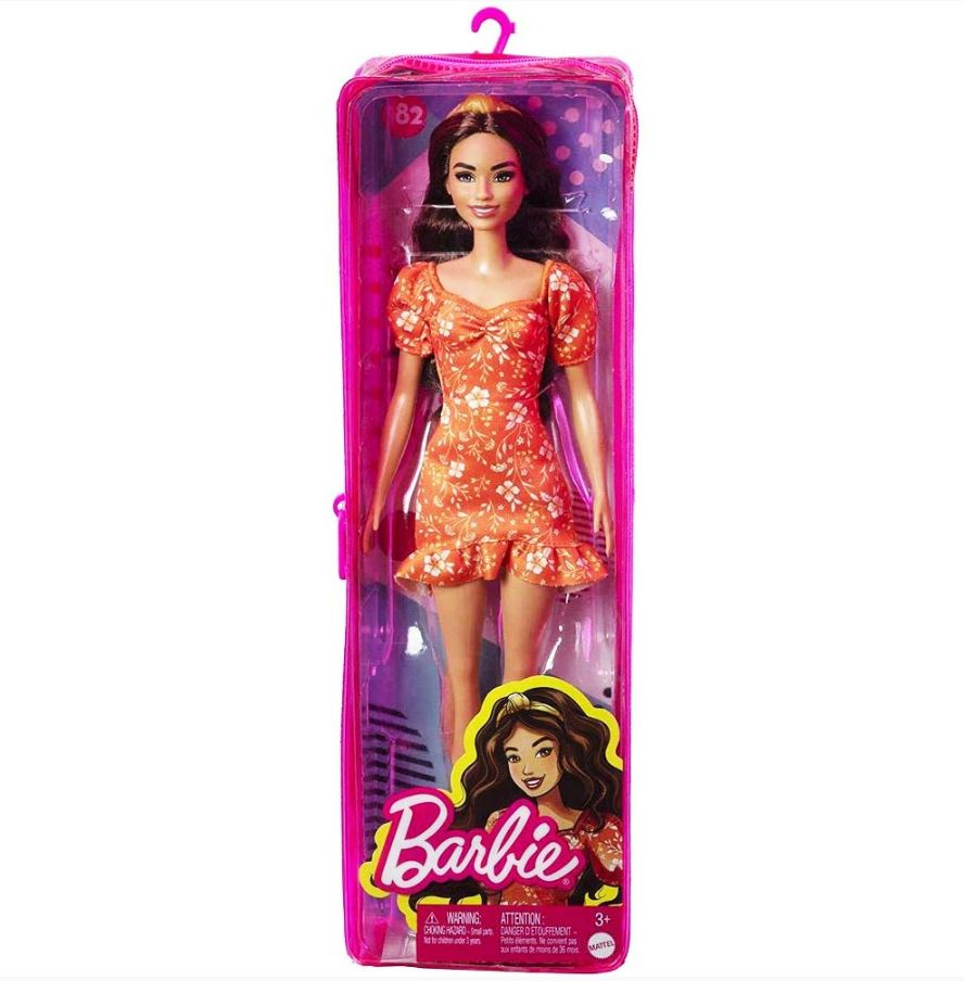 Barbie Fashionista Doll - 182 Orange Floral Print Dress
