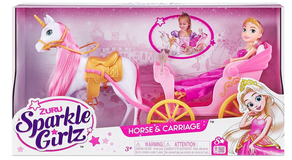 Sparkle Girlz Princess Doll With Horse & Carriage