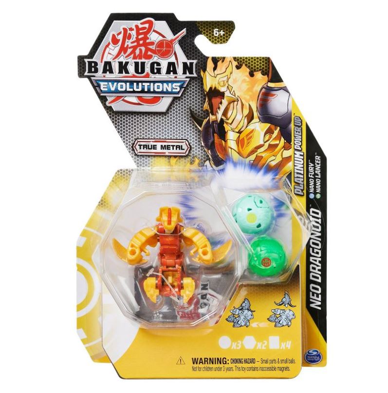 Bakugan Evolutions Neo Dragonoid With Nano Fury And Lancer Platinum Power Up Pack