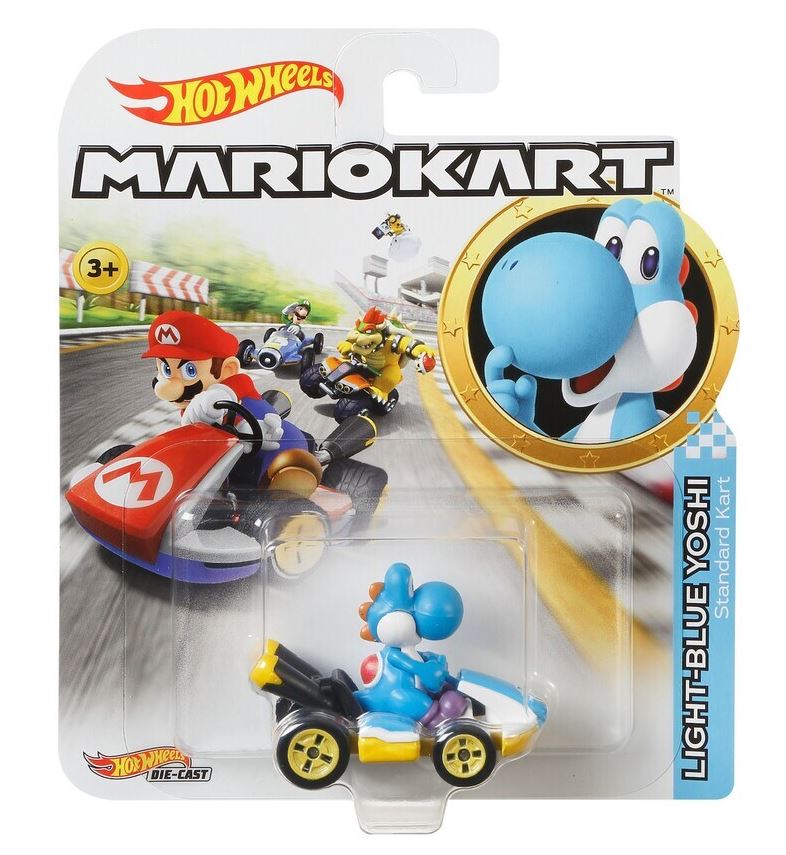 Hot Wheels Mario Kart Light-Blue Yoshi Standard Kart