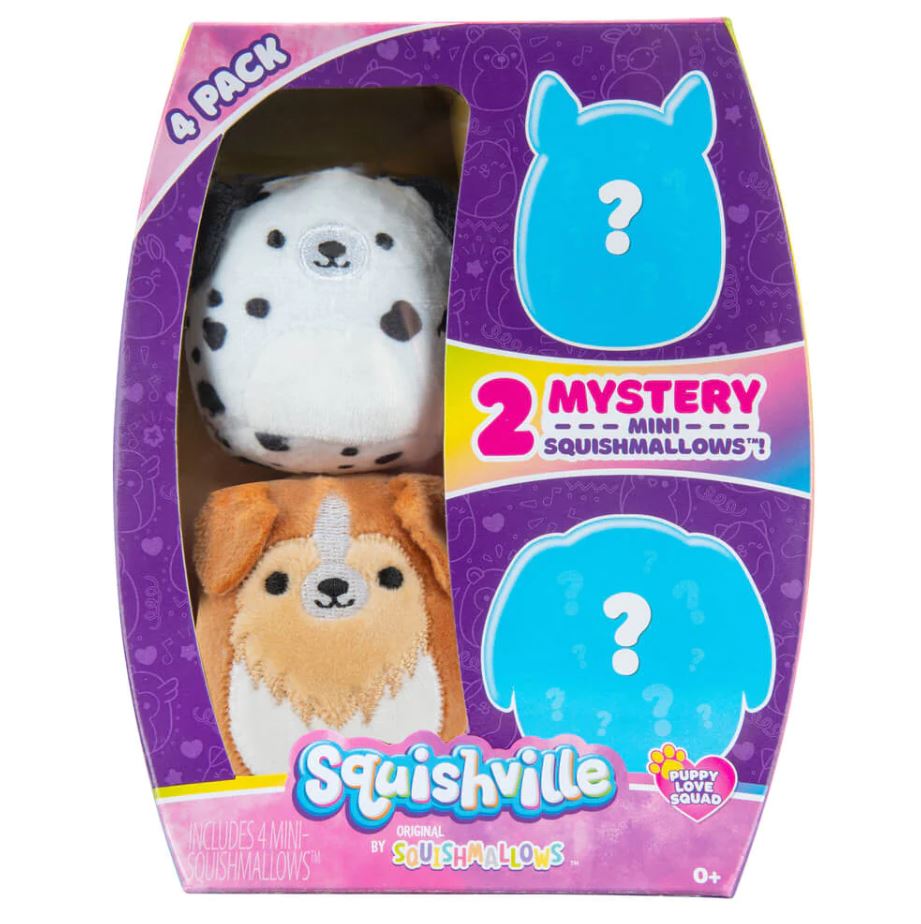 Squishmallows Squishville Puppy Love  Squad 4 Pack