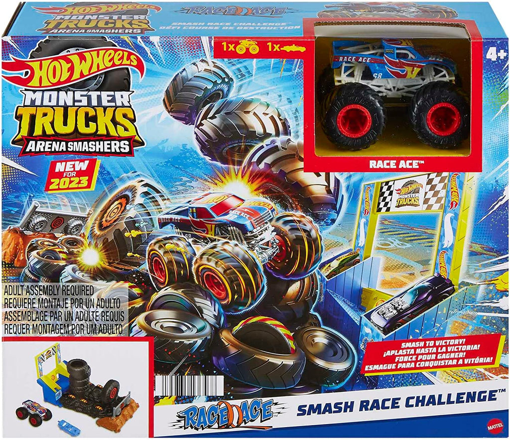 Hot Wheels Monster Trucks Arena Smashers Race Ace Smash Race Challenge