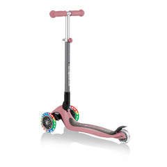 Globber Primo Foldable Lights Scooter - Deep Pastel Pink