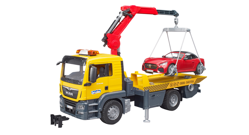 Bruder Man Tgs Tow Truck With Car