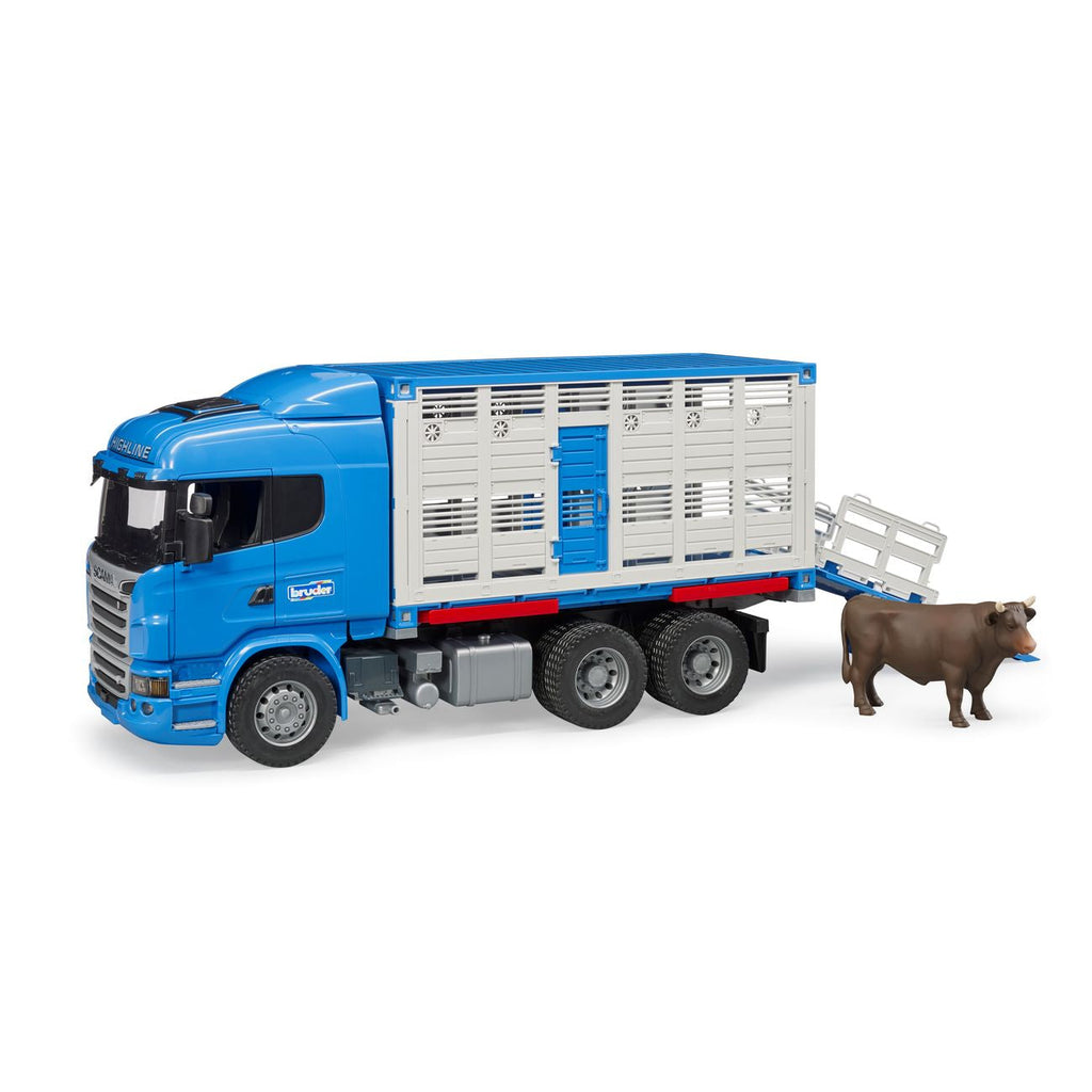 Bruder 1:16 Scania R-Series Cattle Transportation Truck With 1 Cow