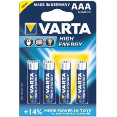 Varta High Energy Alkaline AAA Battery 4 Pack - Toyworld Aus