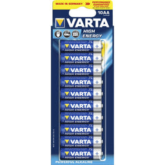 Varta High Energy Alkaline AA Battery 10 Pack - Toyworld Aus