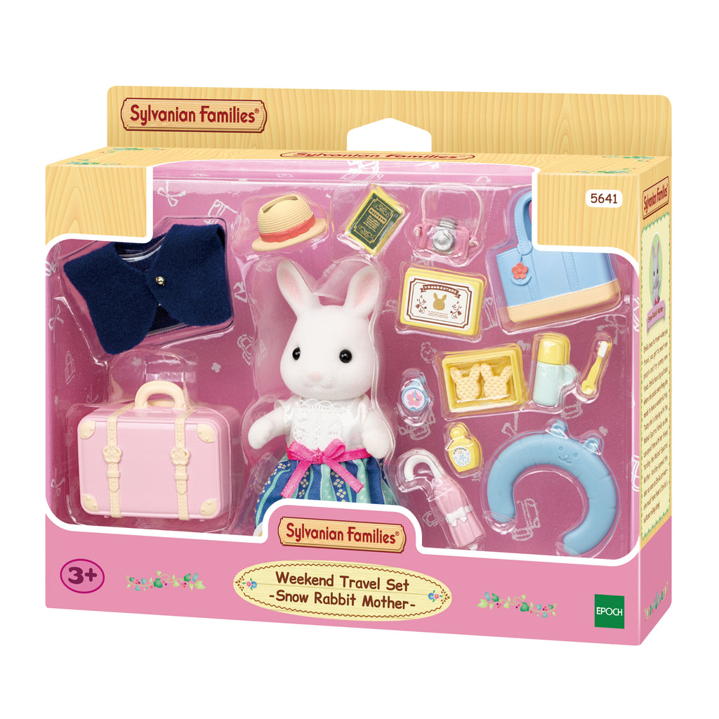 Sylvanian Families Weekend Travel Accessories Set With Snow Rabbit Mother