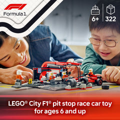 LEGO 60443 City F1 Pit Stop & Pit Crew with Ferrari Car