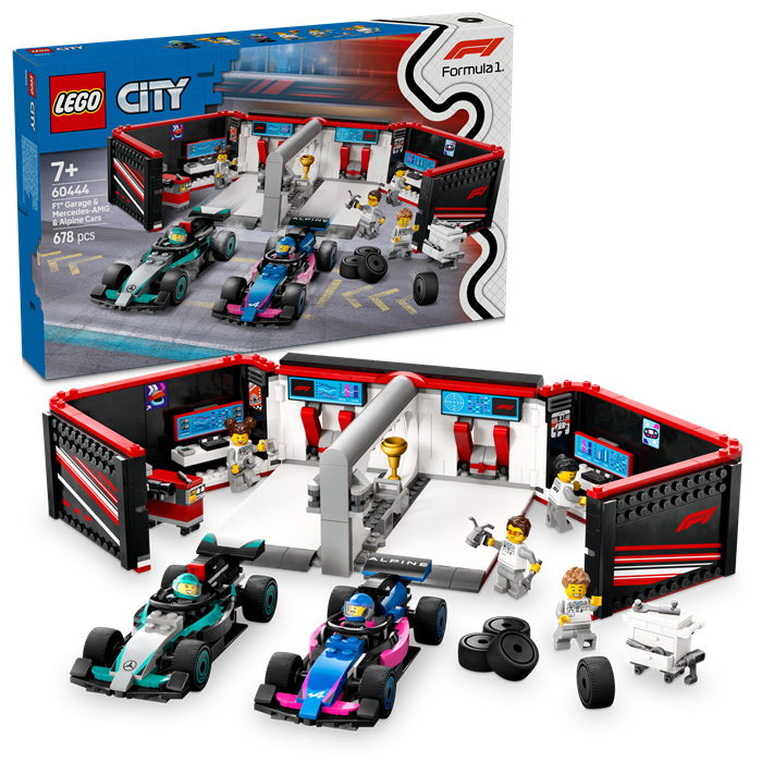 LEGO 60444 City F1 Garage & Mercedes-AMG & Alpine Cars