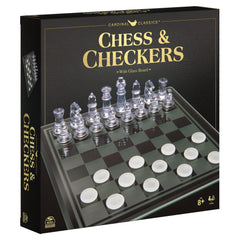 Cardinal Classics Chess & Checkers With Glass Board