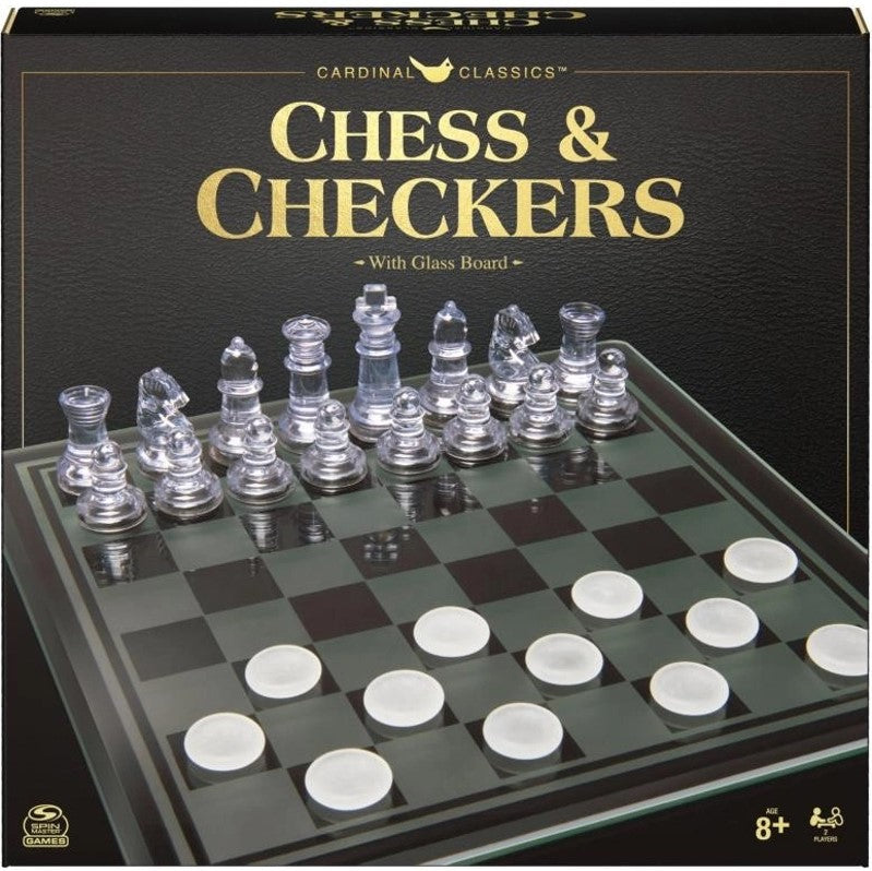 Cardinal Classics Chess & Checkers With Glass Board