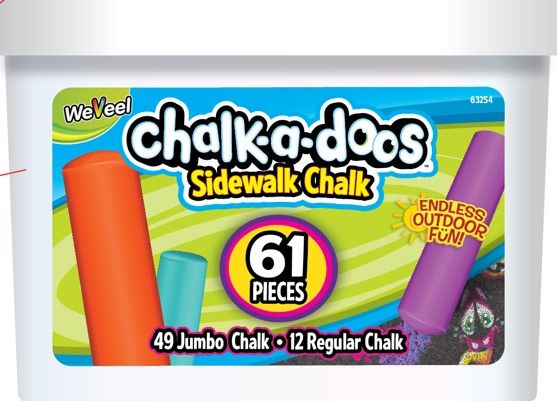 Chalk A Doos 61 Piece Sidewalk Chalk In Tub