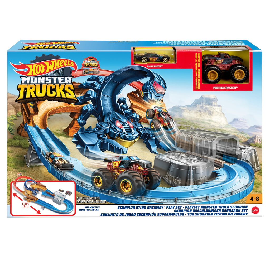 Hot Wheels Monster Trucks Scorpion Sting Raceway Playset