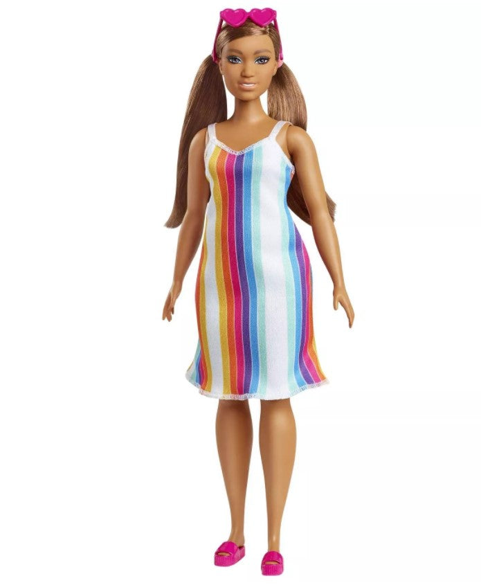 Barbie Loves The Ocean Doll Rainbow Stripe Dress