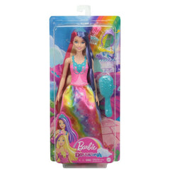 Barbie Dreamtopia Long Hair Fantasy Doll Rainbow Princess Pink Top