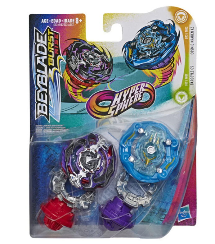 Beyblade Burst Rise Hypersphere Dual Pack Gargoyle G5 & Cosmic Kraken K5