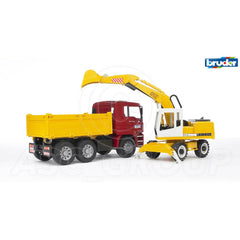 Bruder Man Construction Truck With Liebherr Excavator