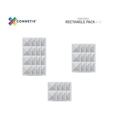 Connetix Magnetic Tiles 12 Piece Clear Rectangle Pack