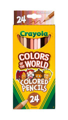 CRAYOLA COLORS OF THE WORLD COLORED PENCILS 24 PACK