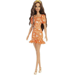 Barbie Fashionista Doll - 182 Orange Floral Print Dress