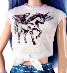 Barbie Fashionista Doll Blue Hair Unicorn Tee