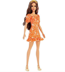Barbie Fashionista Doll - 182 Orange Floral Print Dress