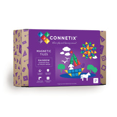 Connetix Magnetic Tiles 62 Piece Rainbow Starter Pack