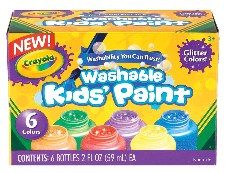 Crayola Washable Paint Glitter 6 Pack