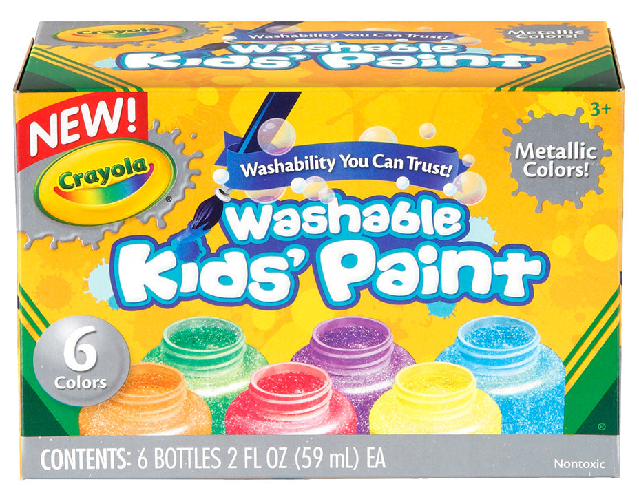 Crayola Washable Paint Metallic 6 Pack