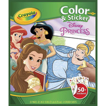 CRAYOLA DISNEY PRINCESS COLOR & STICKER BOOK