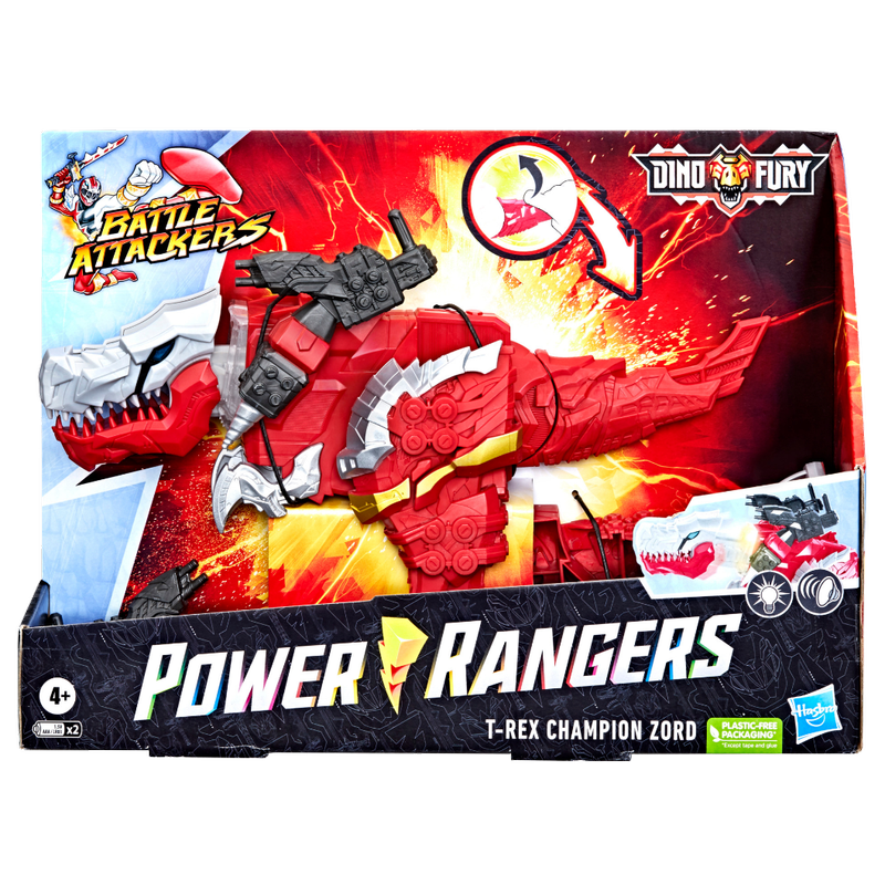 Power Rangers Dino Fury Battle Attackers T-Rex Champion Zord