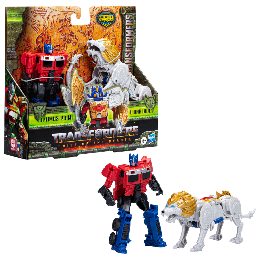 Transformers Rise Of The Beasts Beast Combiner 2-Pack Optimus Prime & Lionsblade