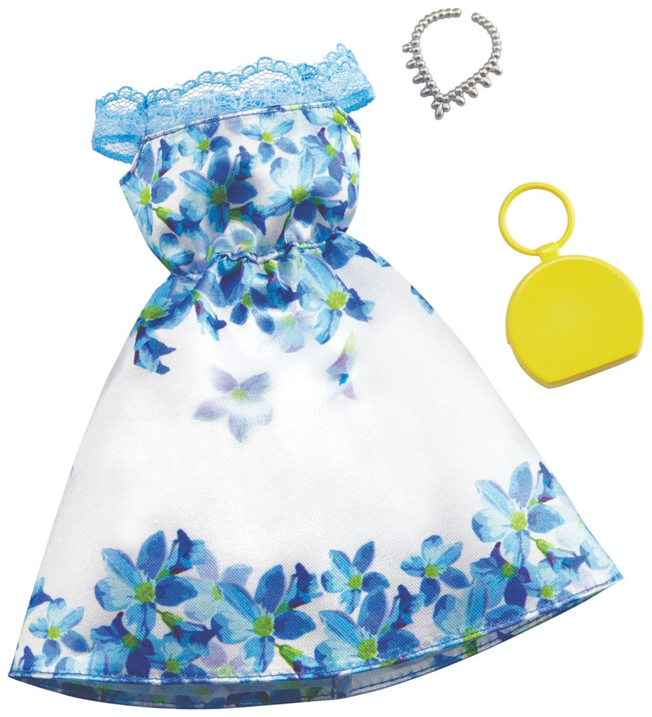 Barbie Fashions Blue And White Flowers