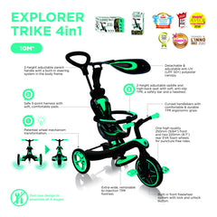 Globber Explorer Trike 4 In 1 - Mint