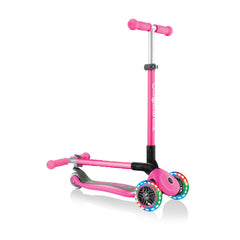 Globber Primo Foldable With Lights Scooter - Deep Pink