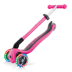 Globber Primo Foldable With Lights Scooter - Deep Pink