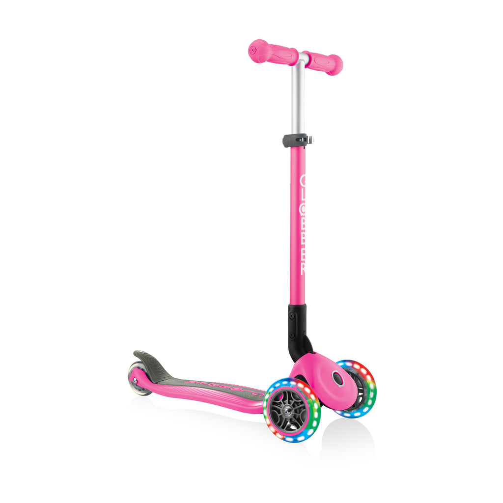 Globber Primo Foldable With Lights Scooter - Deep Pink