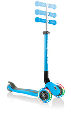 Globber Primo Foldable Lights Scooter - Sky Blue