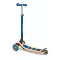 Globber Primo Foldable Wood With Lights Scooter - Navy Blue