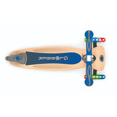 Globber Primo Foldable Wood With Lights Scooter - Navy Blue